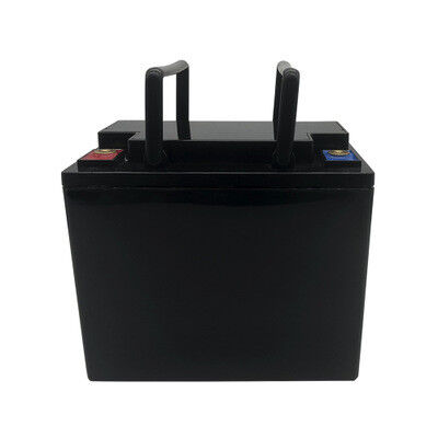 12.5A 25Ah 48V Black Plastic Case LiFePO4 Lithium Iron Phosphate Battery Pack,  Double Integrated Carry Handles Red & Blue Brass Terminal for Golf Cart, UN38.3 Certified