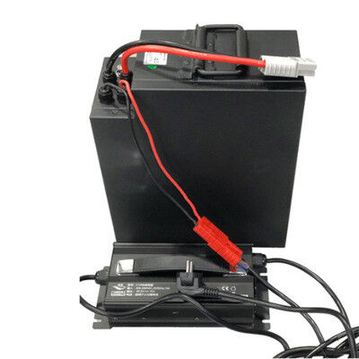 60Ah 48V LiFePO4 Lithium Battery Pack with Dual Independent Charge Discharge Anderson Connectors & Built-in Smart BMS for Material Handle, RoHS Compliant Made in China