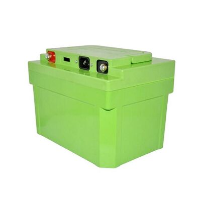 48V 15Ah LiFePO4 Lithium Battery Pack with Top Carry Handle, Positive Negative Terminal Studs, DB9 Communication Port & IEC Charging Socket，UN38.3 Certified