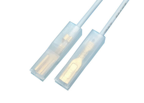Bulk Order Pre Crimped 4.8mm Female Quick Disconnect Spade Terminal Wire with Transparent PVC Protective Sleeve for Electrical Equipment, Wire Harness Factory Direct