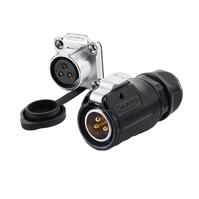 Custom Electronic Cable Manufacturer |LP20 Circular Single Hole Threaded Panel Rear Mounted 2 /3/ 4 /5 Pin Waterproof Aviation Plug Socket Connector  | China Wire Factory