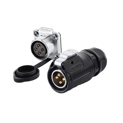 Custom Electronic Cable Manufacturer |LP20 Circular Single Hole Threaded Panel Rear Mounted 2 /3/ 4 /5 Pin Waterproof Aviation Plug Socket Connector  | China Wire Factory