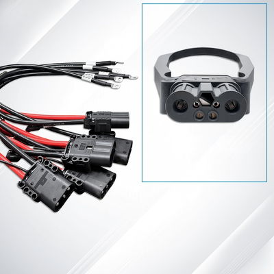 OEM ODM Heavy Duty High Current Custom Wire Harness, Multi-Pin Industrial Power Connector Cable with Ring Terminals for Electric Forklift, China Wire Harness Factory