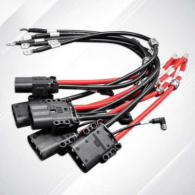 OEM ODM Heavy Duty High Current Custom Wire Harness, Multi-Pin Industrial Power Connector Cable with Ring Terminals for Electric Forklift, China Wire Harness Factory