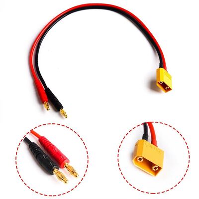 XT60 Battery Connection Cable Assembly | Custom 12WAG XT60 Female to 4.0mm Gold-Plated Banana Plug Charging Cable for RC Hobbyists | China OEM Manufacturer