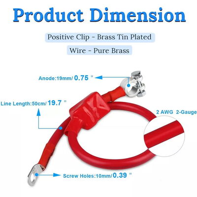 ODM 2-6AWG Heavy Duty Battery Cable, Pure Copper Silicone Wire with Battery Terminal Clamp and Ring Lug for Solar Inverter，Customizable Made in China