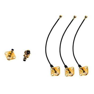 Precision Terminal Wire Assembly | Custom RG1.13 RF Coaxial Cable, IPEX/U.FL Female to SMA Female 4-Hole Flange Connector for Drone Antenna Wiring Harness | Wire Harness Supplier China