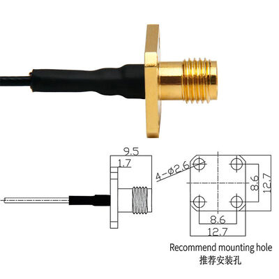 Precision Terminal Wire Assembly | Custom RG1.13 RF Coaxial Cable, IPEX/U.FL Female to SMA Female 4-Hole Flange Connector for Drone Antenna Wiring Harness | Wire Harness Supplier China