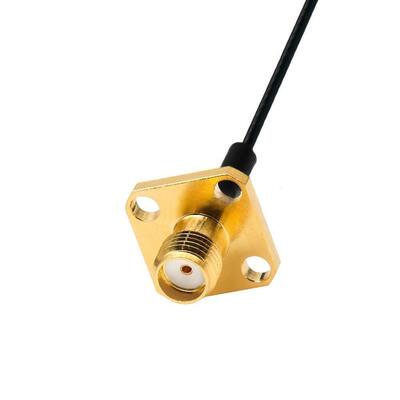 Precision Terminal Wire Assembly | Custom RG1.13 RF Coaxial Cable, IPEX/U.FL Female to SMA Female 4-Hole Flange Connector for Drone Antenna Wiring Harness | Wire Harness Supplier China