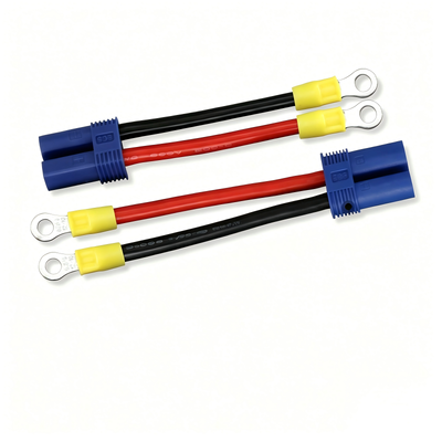 Custom Wire Harness | EC5 60A 10AWG High Current Connector Wire Harness Straight Bare Wire / O Ring Lug / Y Splitter 3 Styles for RC Drone Terminal Cable China Factory