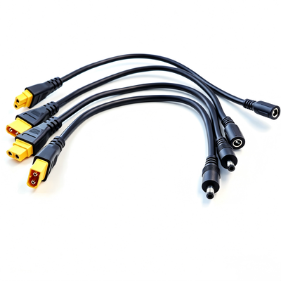 Custom Wire Harness Manufacturer | XT60 Male to DC 5521 Barrel Plug Conversion Cable Assembly for Portable Air Pumps | China Wiring Harness Factory