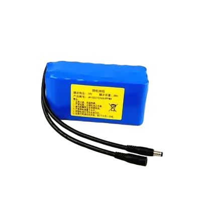 24V 8Ah 8650 Lithium Ion Battery Pack Blue PVC Heat Shrink DC Male Female Plug Built-in BMS Rechargeable Li-ion Battery for Portable Lighting , UN38.3 Certified
