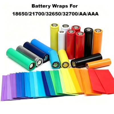 Pre-Cut PVC Heat Shrink Wraps For 18650/21700/32650/32700/AA/AAA Battery | High Quality PVC Heat Shrink Tubing For Battery Protection | Multiple Colors, White/ Black/ Clear/ Green/ Blue, -40°C~+105°C