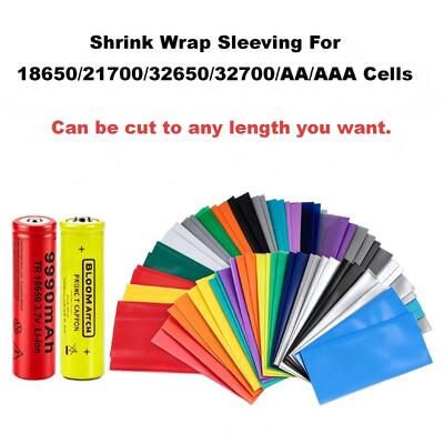 Pre-Cut PVC Heat Shrink Wraps For 18650/21700/32650/32700/AA/AAA Battery | High Quality PVC Heat Shrink Tubing For Battery Protection | Multiple Colors, White/ Black/ Clear/ Green/ Blue, -40°C~+105°C