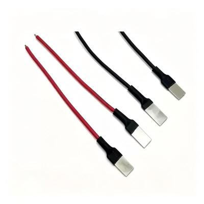 Custom Flat Nickel Tab Wire Harness with Heat Shrink, Red & Black Battery Spot Weld Cable Assembly for Lithium Pack，Electronic Cable Assembly China