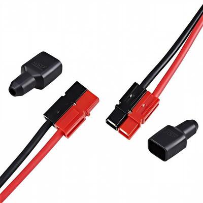 Custom Anderson Style Power Cable Assembly with Inline Fuse Holder for Energy Storage Connection