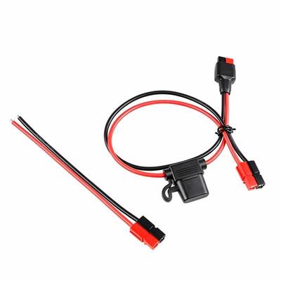 Custom Anderson Style Power Cable Assembly with Inline Fuse Holder for Energy Storage Connection