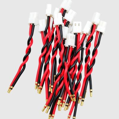 Bulk Order 2 Pin Twisted Wire Harness | White Connector with Gold Plated Banana Terminals for FPV