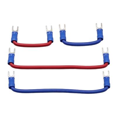 Custom Double End Spade Fork Terminal with Red Blue Insulated Jumper Wire Harness for Battery