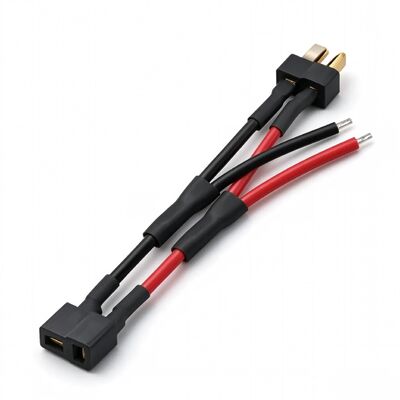 T Plug Y Splitter Wire Harness | 1 Male to 2 Female Deans T Connector RC Lipo Battery Adapter Cable
