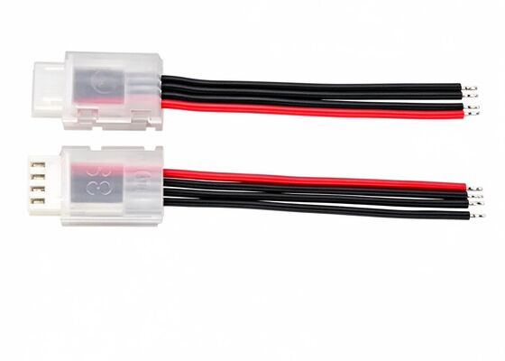 OEM Custom 4 Pin Wire Harness with Transparent Housing Connector for Electronic Equipment