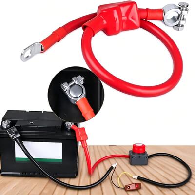 Custom 2AWG Silicone Battery Cable Pair | Pure Copper Heavy Gauge Battery Jumper Wire for RV