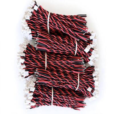 Bespoke JST EHR-2P 22AWG Twisted Red Black Wire Harness for Battery & Electronics